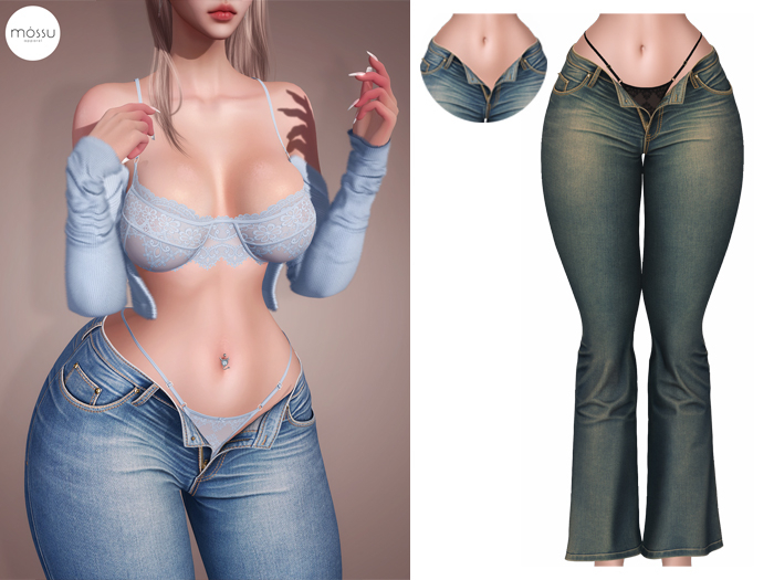 Mossu - Alyssa Jeans - Dark Grunge