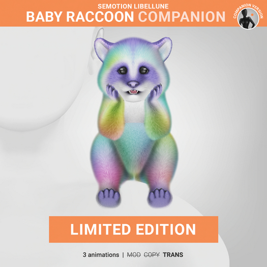 SEmotion Libellune Baby Raccoon Companion LIMITED
