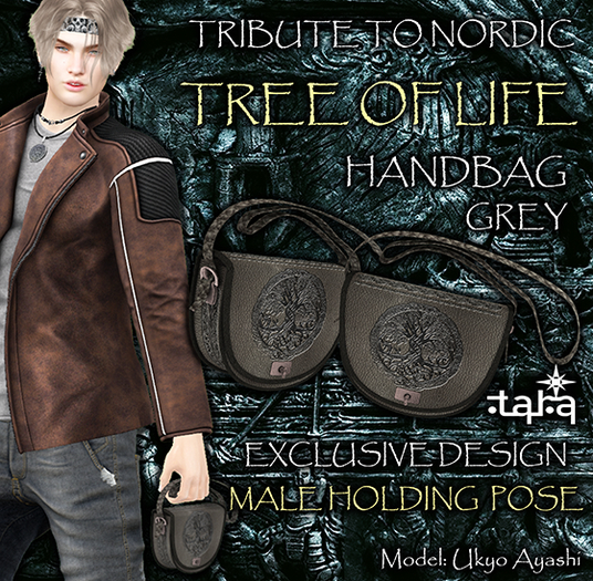 ~TARA~Tree of Life MALE bag grey