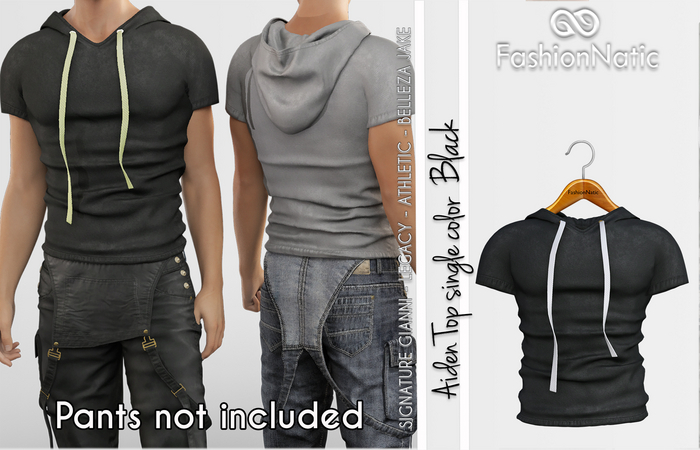 Top Aiden Black- Signature Gianni, Belleza Jake, Legacy, Athletic - FashionNatic 