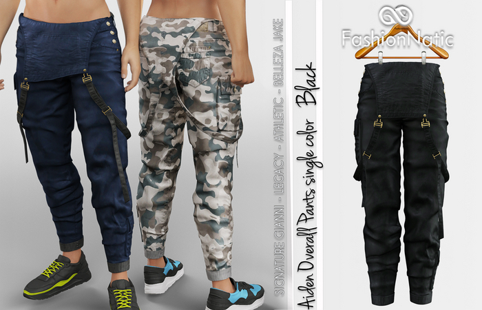 Overall Pants Aiden Black - Signature Gianni, Belleza Jake, Legacy, Athletic - FashionNatic 