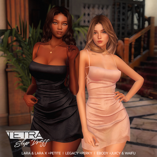 TETRA - Satin Slip Dress (Fatpack)