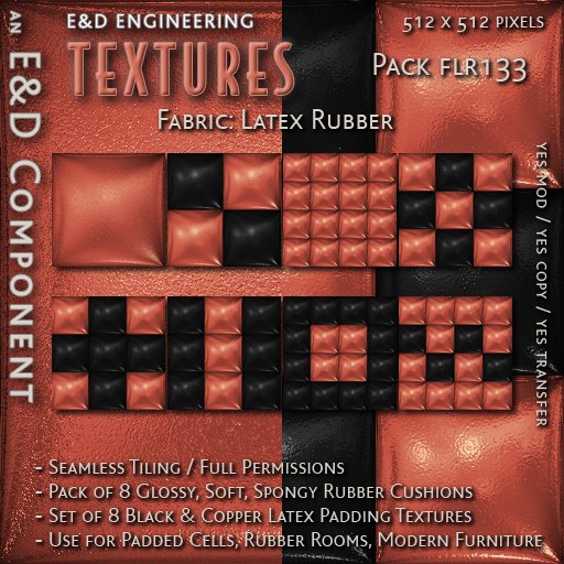 [FLR133] 8 Black and Orange Latex Textures Orange Vinyl Cushion Textures Orange PVC Copper Latex by E&D ENGINEERING
