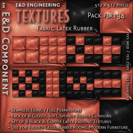 [FLR134] 8 Black and Orange Latex Textures Orange Vinyl Cushion Textures Orange PVC Copper Latex by E&D ENGINEERING