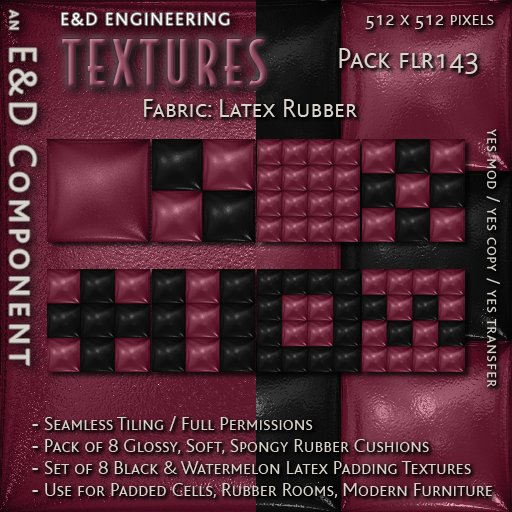 [FLR143] 8 Black and Watermelon Latex Textures Watermelon Vinyl Cushion Textures Watermelon PVC by E&D ENGINEERING
