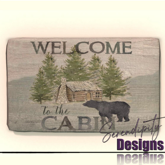 Serendipity Designs - Welcome To The Cabin Bear Doormat