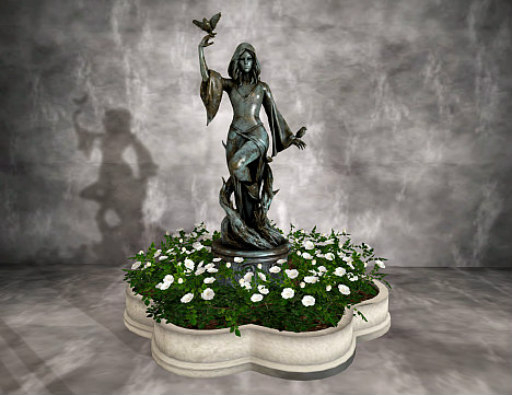 White Rose  Garden Statue
