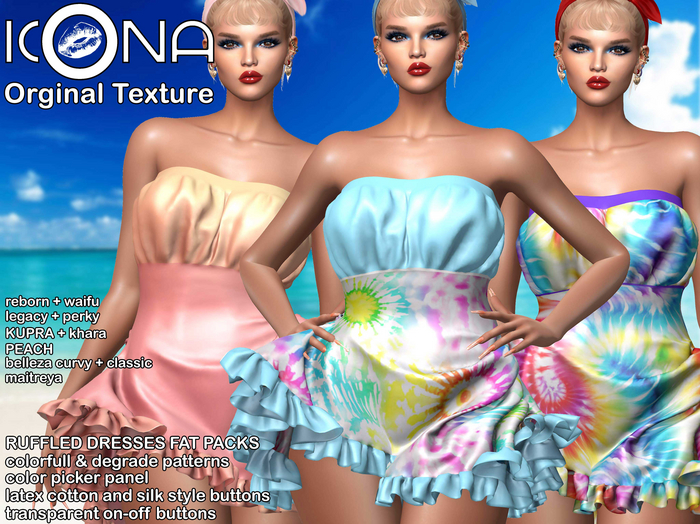 DEMO RUFFLED DRESSES COLORFULL & DEGRADE FAT PACKS