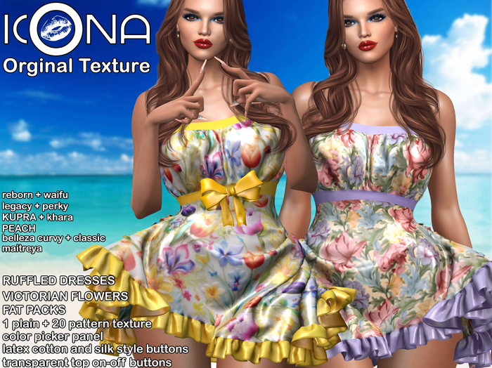 DEMO RUFFLED DRESSES VICTORIAN FLOWERS