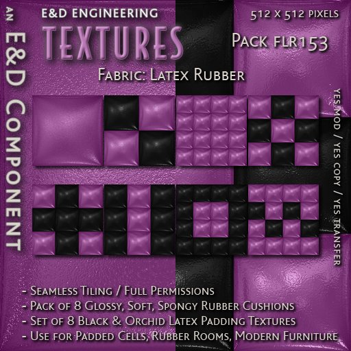 [FLR153] 8 Black and Violet Latex Textures Pink Latex Textures Orchid-Colored Latex Cushion Textures by E&D ENGINEERING