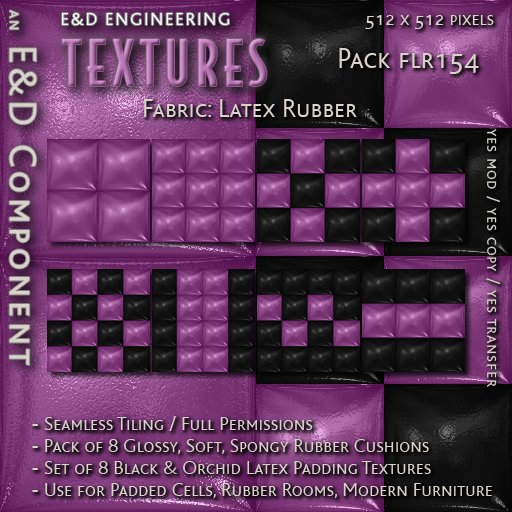 [FLR154] 8 Black and Violet Latex Textures Pink Latex Textures Orchid-Colored Latex Cushion Textures by E&D ENGINEERING