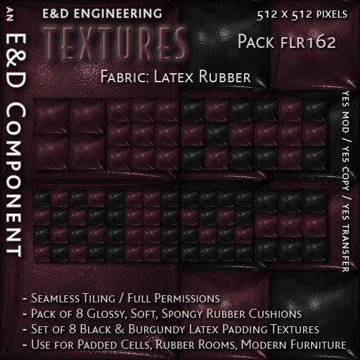 [FLR162] 8 Black and Burgundy Latex Textures Wine-Colored Latex Textures Purple Latex Cushion Textures by E&D ENGINEERIN