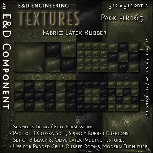 [FLR165] 8 Black and Olive Latex Textures Olive Latex Textures Green Latex Cushion Textures by E&D ENGINEERING