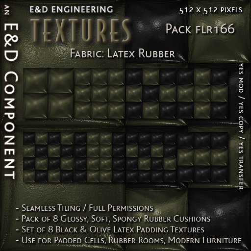 [FLR166] 8 Black and Olive Latex Textures Olive Latex Textures Green Latex Cushion Textures by E&D ENGINEERING