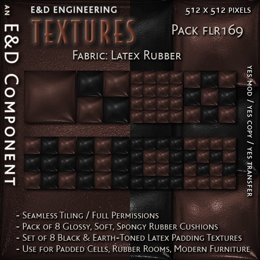 [FLR169] 8 Brown and Black Latex Textures Black Latex Textures Brown Latex Cushion Textures by E&D ENGINEERING
