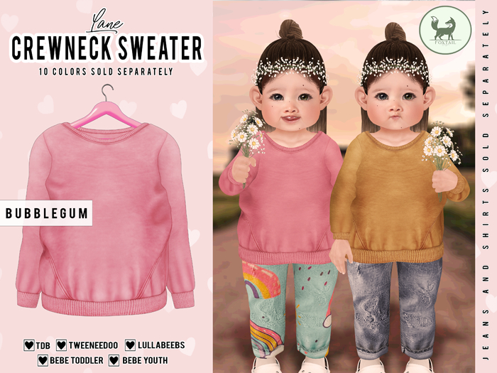 (FT) lane crewneck: bubblegum