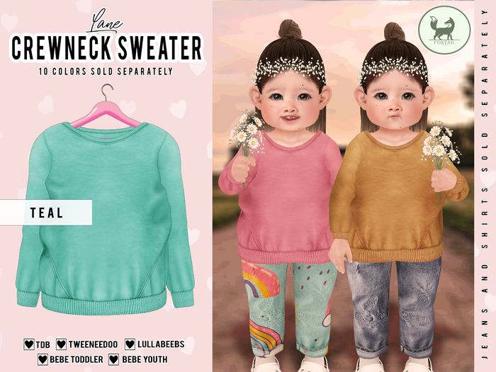 (FT) lane crewneck: teal