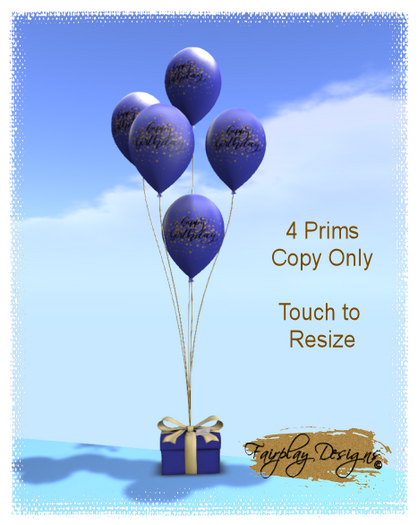 ~R~Blue Themed Happy Birthday Balloons (Copy)