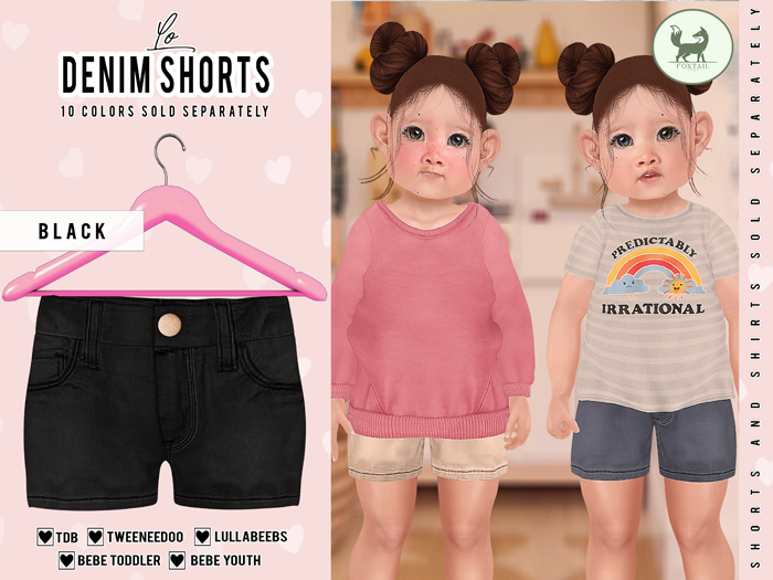 (FT) lo denim shorts: black