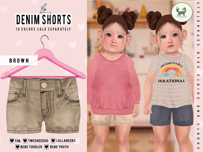 (FT) lo denim shorts: brown