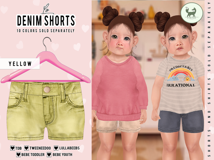(FT) lo denim shorts: yellow