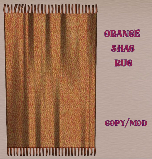 Kids Orange Shag Tassel Rug