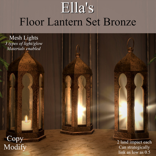 Ella's Floor Lantern Set Bronze