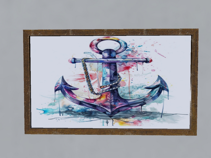 Watercolor Anchor Boxed