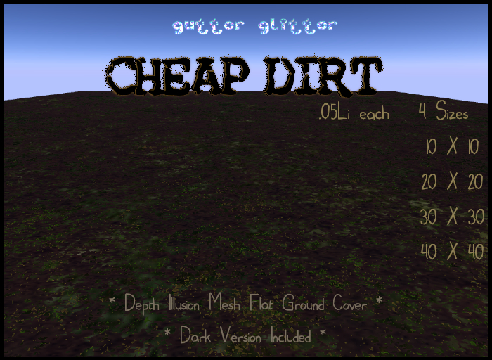 Gutter Glitter CHEAP DIRT!! 35L (add to upack)
