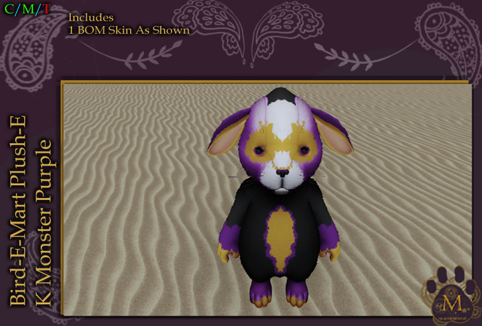 *M* brdmrt plush-e kmonster purple Unpacker