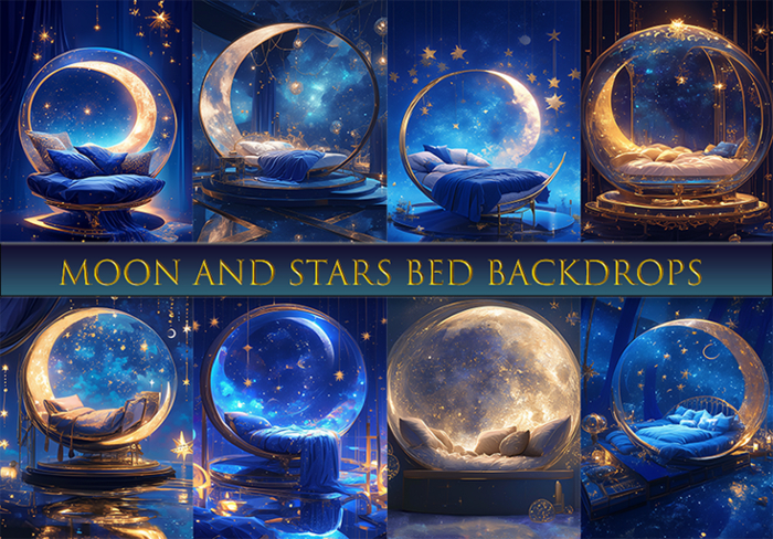 SATO - Moon and Stars bed Blogger backdrop textures