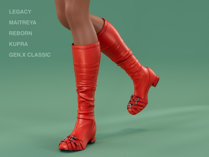 $NT Buckled Toe Boots RED
