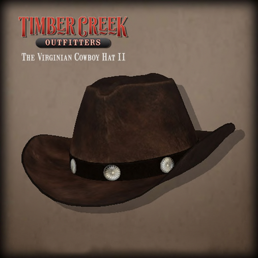[Timber Creek] The Virginian Cowboy Hat II-Dark Brown