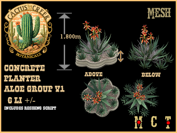 Concrete Planter Aloe Group v1