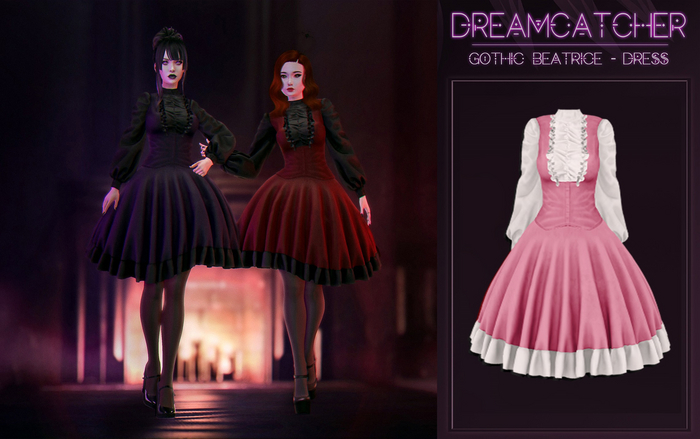 DREAMCATCHER // Gothic Beatrice - Dress / Pink