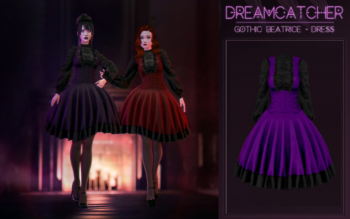 DREAMCATCHER // Gothic Beatrice - Dress / Purple