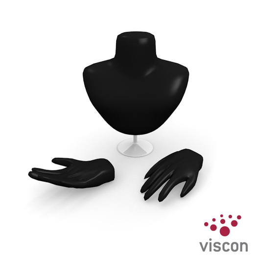 Viscon* Sculpties Neck Mannequin with Hand + UV Maps/Textures