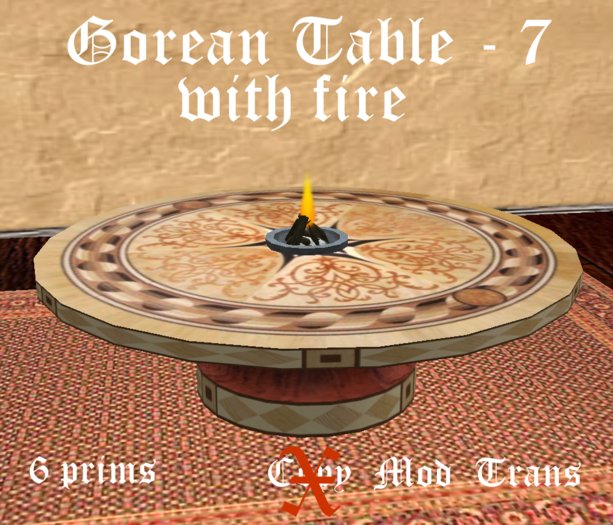 Inlaid Wood Table - Style 7 w/ flame  