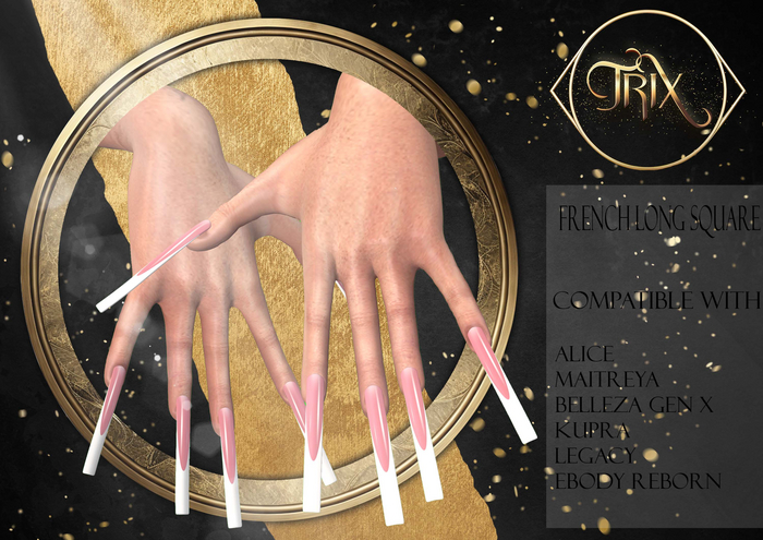 TriX < French Nails Light Pink Long Square