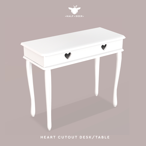 +Half-Deer+ Heart Cutout Desk - White