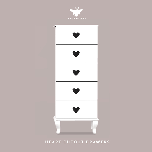 +Half-Deer+ Heart Cutout Drawers - White