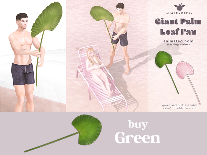 +Half-Deer+ Giant Palm Leaf Fan [Green]