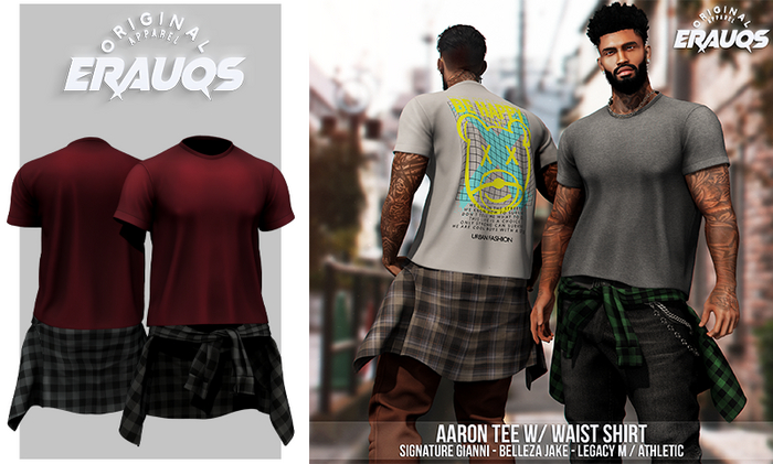 [ ERAUQS ] - Aaron Tee w/  Waist Shirt - 07