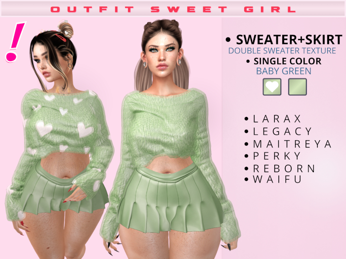 [DressUp!] Outfit Sweet Girl - Pack Single Color - (Baby Green)