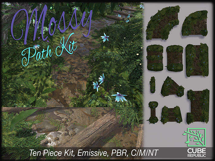 PBR Mossy Paths with watery puddles