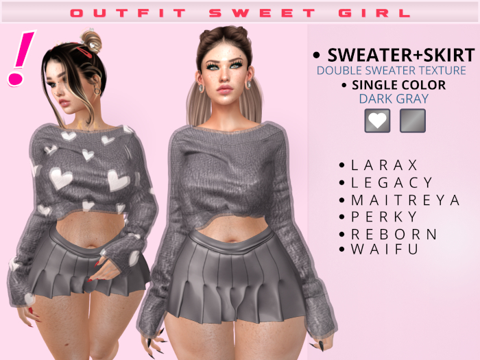 [DressUp!] Outfit Sweet Girl - Pack Single Color - (Dark gray)
