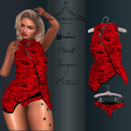 Add me - Reborn, Tunique et culotte Rouge Deco