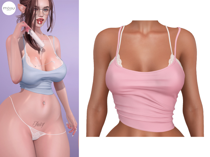 Mossu - Phoebe Top - Baby Pink