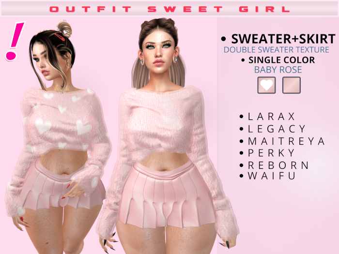 [DressUp!] Outfit Sweet Girl - Pack Single Color - (Baby Rose)