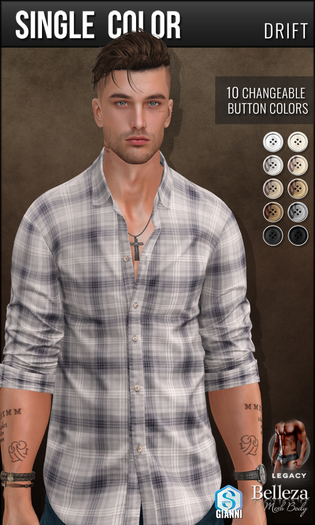 {COLD-ASH} JOEL Rolled Up Shirt (single-Drift)